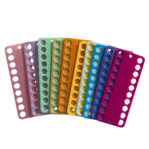 Image of Howie's Needlepoint 10pcs Embroidery Floss Organizer, Colorful Plastic Cross Stitch Thread Holder, Thread Storage Tool, Needlework Project Card, 20 Holes