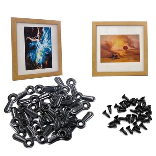 Image of Picture Frame Backing Clips 600 PCS Picture Frame Turn Button Fasteners Set, Picture Frame Backing Clips Photo Frame Hardware Clips for Hanging Pictures