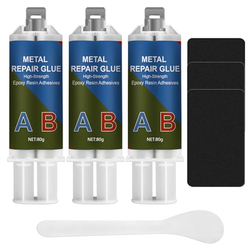 240g Colle Metal Extra Forte, Colle Métallique bi Composant Résistante à la Chaleur, pour Réparer Les Fissures et lesFissures sur la surface de l'acier inoxydable, du bois, de la céramique, etc.
