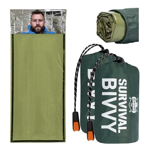Monterra Emergency Survival Bivvy, Sleeping Bag, 2 Pack, Hiking Essentials, Bivy Sack, Outdoor Gear and Equipment, Camping Accessories. (Green)