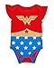 Wonder Woman Infant Baby Girls Bodysuit Baby Girl 3 Pack Gift Set (Red Multi, 3-6 Months)