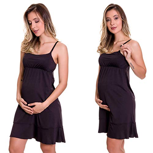 KIT - 2 Camisolas Amamentação em Microfibra 1 Preta e 1 Vinho - GL349-KIT2