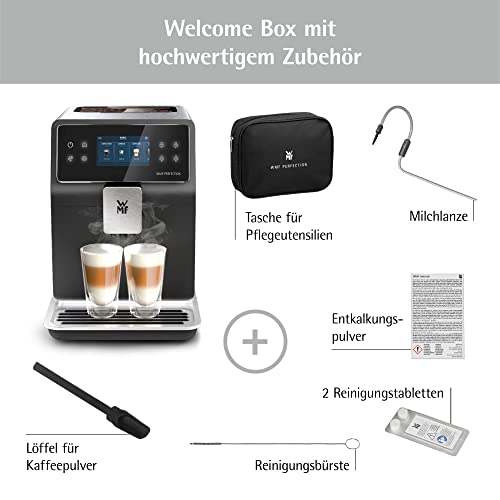 WMF Perfection 880L Kaffeevollautomat mit Milchsystem,18 Getränkespezialitäten, Double Thermoblock, Edelstahl-Mahlwerk, Nutzerprofil, 1l Milchbehälter, TÜV Hygienezertifikat – Bild 7
