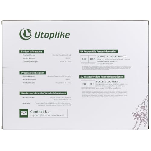 Utoplike Teak Dish Rack Stand Drainer, Collapsible 2 Tier Dish Drying Rack with Cup Holder, Wooden Plate organiser for Kitchen - Image 9