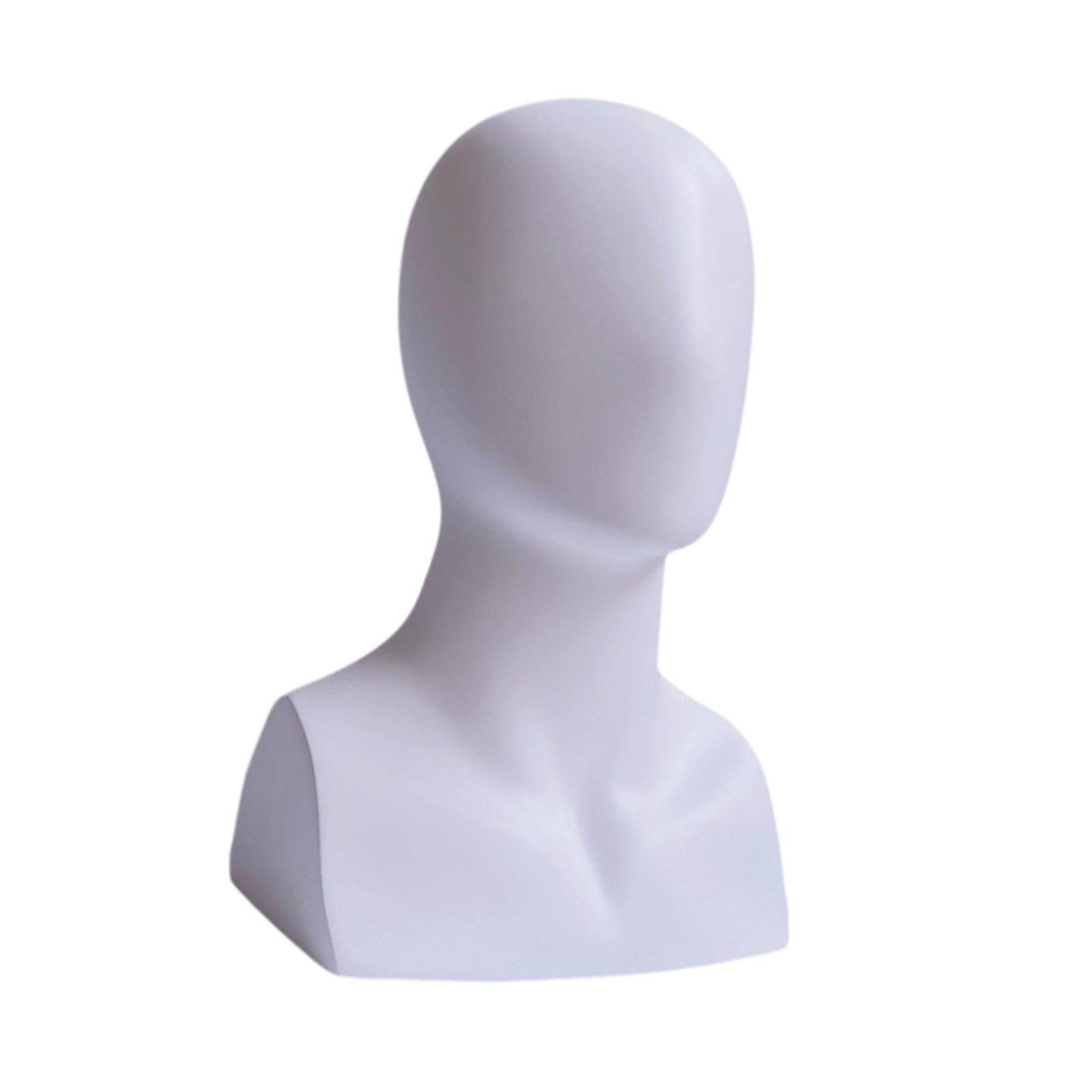 Cabeza de maniquí con hombros para exhibir pelucas, bufandas, collares y accesorios en hogares. Circunferencia de la cabeza: 52 cm. de maniquí multiusos. Principiante