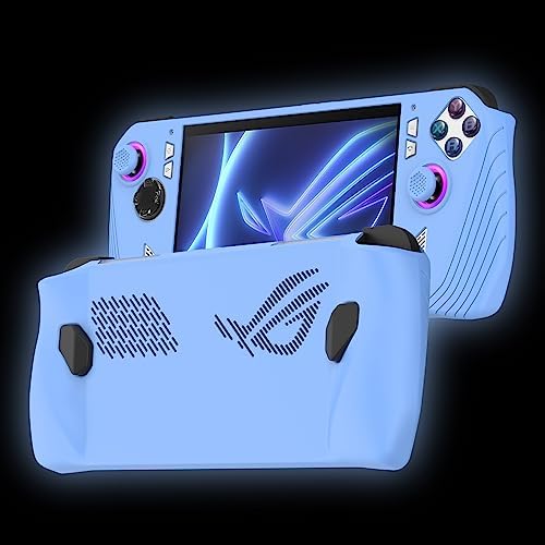 Protective Silicone Case for 2023 ASUS ROG Ally Game Console Drop-Proof Case for 2023 ASUS Rog Ally Handheld Case (Luminous Blue)