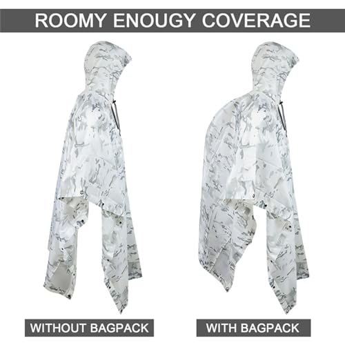 Camo Hunting Ghillie Suits Poncho de chuva + PU impermeável capa de chuva ambiental emergência ao ar