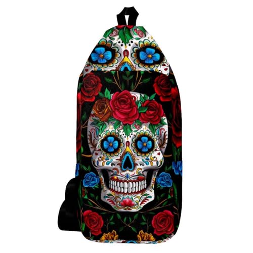 Sac à dos bandoulière tête de mort anti-encombrement pour sécuriser vos objets