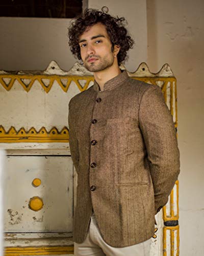 Image of WINTAGE Mens Tweed Wool Bandhgala