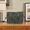 VANZACK Sac Fourre-tout Côtelé Femme à Bandoulière Réglable Capacité Polyvalente pour Travail et Voyage Sac Toile Vert Style Vintage Élégant #5