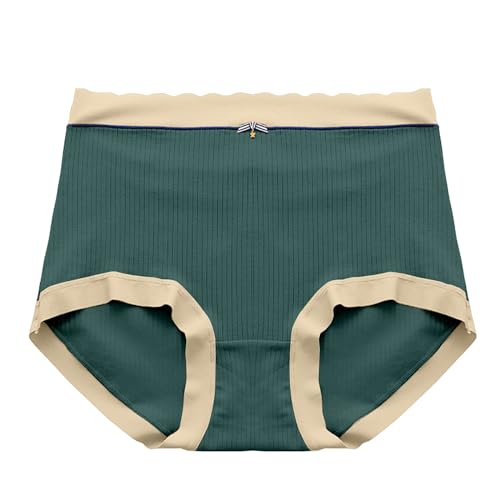 Cocila Bragas Cómodas De Algodón para Mujer Calzoncillos Material Elástico Cómodos Felpa Cintura Media A Color Sólido Sujetadores Baratos (Green, XXXL) Talla Grande Tallas Grandes Braga