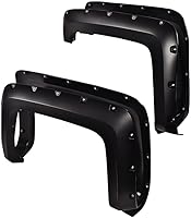 Vista 9 de PIT66 Guardabarros para guardabarros, compatibles con GMC Sierra 1500 2007-2013, resistentes bengalas de rueda texturizadas, estilo remachado, 4