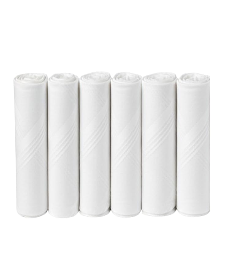 Men's Handkerchiefs, Premium Collection, 100% Cotton, 46 * 46 CM - Pack of 6