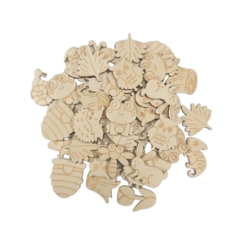 100pcs Mini Forest Animal Wooden DIY Crafts Woodland Animals Wood Cutouts Embellishments Ornaments for Wedding Birtday Baby Shower Party Decoration