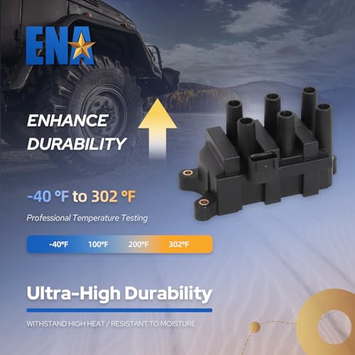 ENA Ignition Coil Pack Compatible with Ford Mazda Mercury F150 Ranger Freestar Mustang Taurus B3000 Sable Monterey Windstar V6 4.2L 3.0L 3.8L 2001 2002 2003-2008 Replacement for C1312 DG485 FD498 by ENA - Image 4