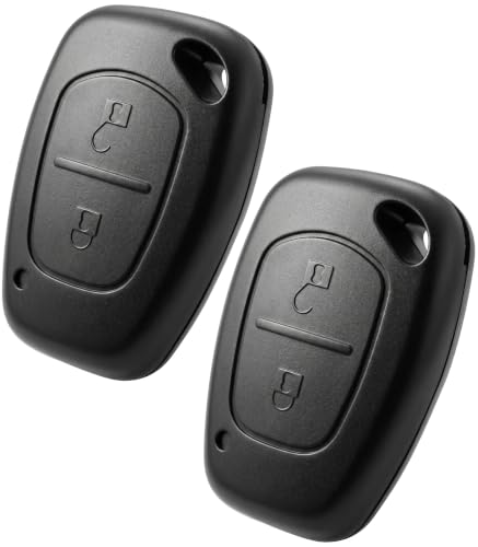 ANGOFIZ 2X Coque Clé Télécommande sans Lame Compatible avec Renault Kangoo Master Trafic Opel Vivaro Movano Vauxhall