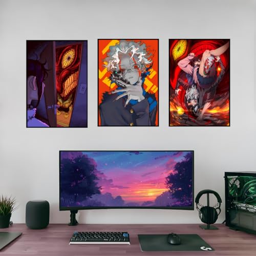 Image of Aniculture Dandadan Anime Posters - Pack of 3, A3 Size (30x42 cm), 300 GSM Premium Gloss Finish, Self-Adhesive, Wrinkle-Free Wall Art for Bedroom, Office & Home Decor - Vibrant Anime Prints