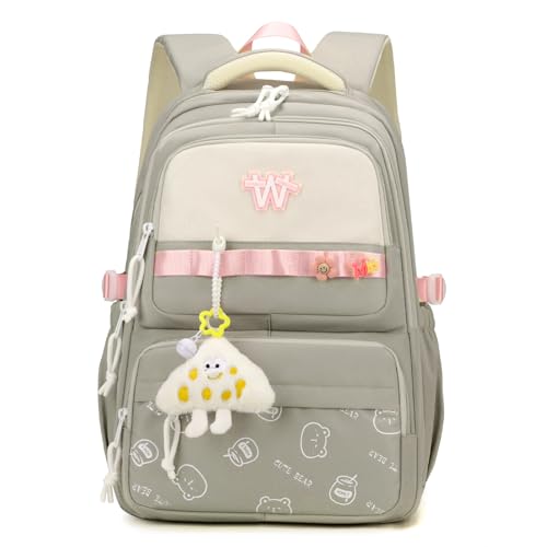 JANSBEN Schulrucksack für Mädchen, Wasserdichter Rucksack mit...
