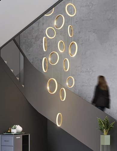 Lustre escalier moderne créatif en or de haute qualité - 7