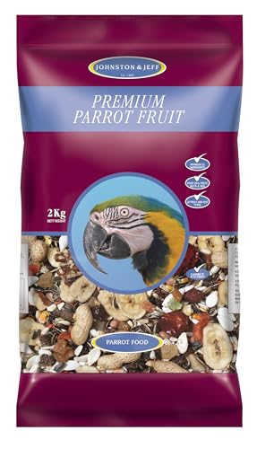 Johnston & Jeff Premium Fruit Parrot Seed 2kg - Mixed Aviary Blend 22 Ingredients Fruits Nuts & Veg