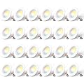 Amico 24 Pack 5/6 inch 5CCT LED Recessed Lighting, Dimmable, 12.5W=100W, 950LM, 2700K/3000K/4000K/5000K/6000K Selectable, Retrofit Can Lights with Baffle Trim, IC Rated - ETL & FCC, White