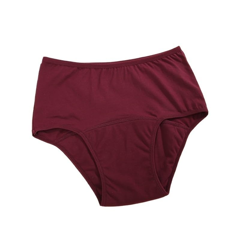 Bragas menstruales de cintura alta for mujer, de 5 capas, ropa interior fisiológica, ultra íntima, lencería transpirable.(Grape purple,3Pcs,XXL)