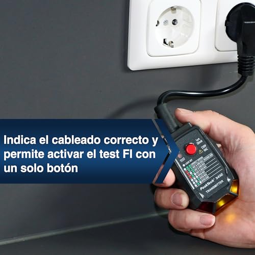 Miniatura 4 de Peaktech, 3432 Localizador De Fusibles, Localizador De Circuitos, Comprobador De Tensión Sin Contacto Con Comprobador De Tomas De Corriente Para 230v Schuko, Ncv Comprobador De Fases