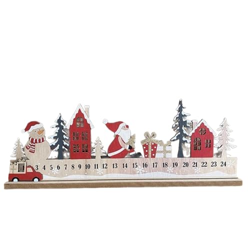 Dusarls Christmas Advent Calendar, Wooden Advent Calendar, Slider Wooden Christmas Advent Calendar, 2024 Christmas Scene Countdown Advent Calendar for Christmas Holiday Ornament Keepsake