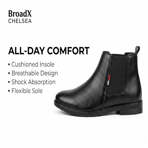 Image of BROADX Synthetic Leather Lightweight Comfortable Trendy Walking Outdoor Slip On Chelsea Boots For Men