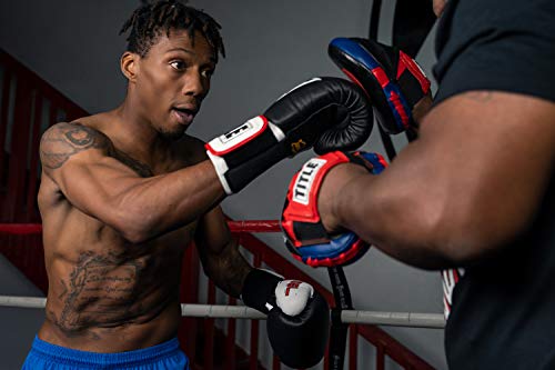 Title Gel World Elastic Training Gloves, Black/White, 14 Oz #TOP4