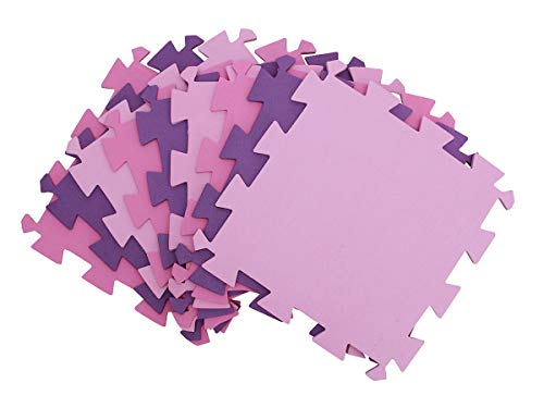 Kit 10 Placas Tatame Tapete Eva Infantil 50x50x1cm Bebe Tons Rosa P/Menina