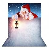 Aperture 5x7ft Christmas Santa Claus Backdrop, White Wall Snowflake Xmas Photography Background Kids Portrait Photo Studio Booth Photobooth Photographer Props Party Decoration