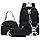 Hey Yoo School Backpacks for Girls Backpack with Lunch Box Teen Girl Bookbag Set School Backpack for Girls (Black)