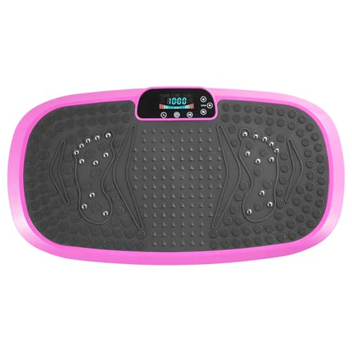Happybuy Vibration Plate Exercise Machine - A Pink - Hued Fitness Marvel for All! This Full - Body Shaker, Equipped with Magnetic acupoints, is Perfect for Lymphatic Drainage and Weight Loss.