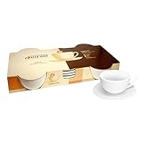  Könitz Coffee Bar Cappuccino Set, 8-TLG, Cappuccinotasse mit Untertasse, Tasse, Porzellan, Weiß, 250ml, 1750040001