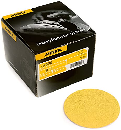 Disque abrasif Mirka Bulldog Gold 3 pouces auto-agrippant grain 80-800 en lot de 50