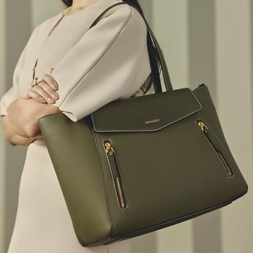 Image of Miraggio Roberta 16 Inch Laptop Tote Bag For Women Office Use | Office Tote Bag With Zipper Closure | Stylish Totes Bag