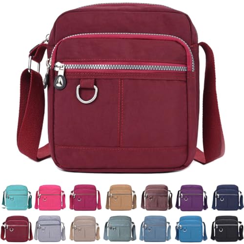 Image of Crossbody Bag Purse For Women Nylon Waterproof Shoulder Handbags Casual Travel Messenger Bag Lightweight Pocketbooks