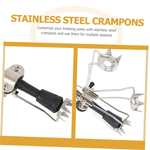 Inoomp Trekking Poles Cleats Travel Accessories Hiking Accessories Outdoor Accessories Ice Mountain Walking Stick Tips Mountaineering Tool Grip Attachment For Winter Cane Tip Cane Ice Tip #TOP2