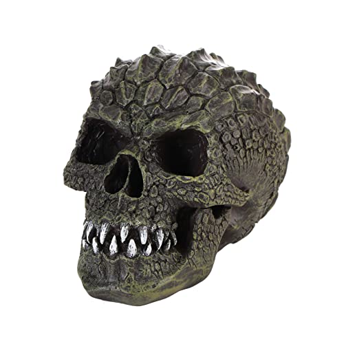 Lhgdk Skull Decor Model Vintage Green Texture Evil Appearance Halloween Alligator Skulls Resin Statue #TOP3
