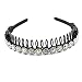 Yeshan Plastic Teeth Comb Headband,Rhinestone and Crystal Hairband Hair Hoop for Lady Girls Women,White