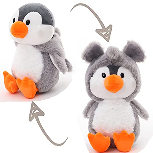 Penguin-Elephant Stuffed Animals, Penguin Wearing Gray Elephant Costume,Plushies Penguin Funny Plush Toys for Kids Stuffed Animal Gift for Lover On Birthday, Valentine, Christmas