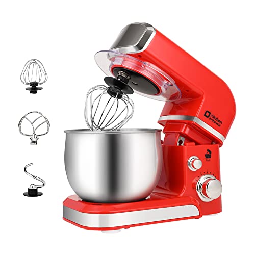 Stand Mixer, Kitchen in the box 3.2Qt Small Electric Food Mixer,6 Speeds Portable Lightweight Kitchen Mixer for Daily Use with Egg Whisk,Dough Hook,Flat Beater (Red) by Kitchen in the box - Used condition - US$64.58