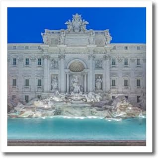 10x10 Iron on Heat Transfer for White Material - Europe, Italy, Rome, Trevi Fountain at Dawn Fountains