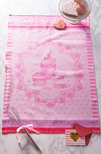 Dii French Style Tabletop Kitchen Collection, Dishtowel Set, 20X28, Pink Macarons, 3 Piece #TOP5
