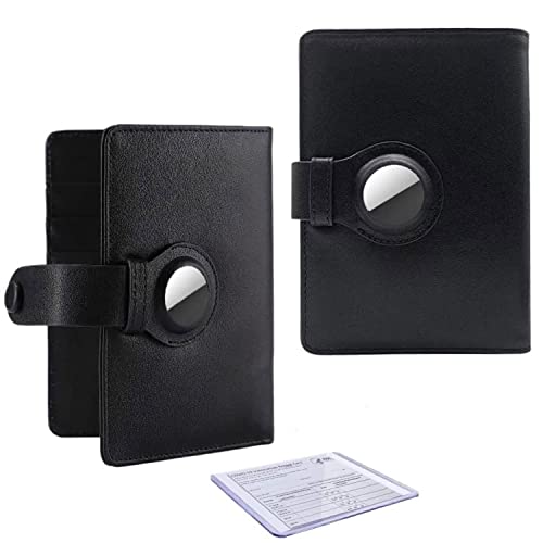 ZCXJJ Airtag Passport Holder, RFID Blocking Leather Slim Passport Wallet Cover