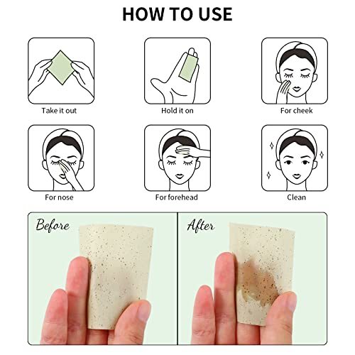 Oil Blotting Sheets For Face, Ducare 100 Counts Green Tea Blotting Paper For Oily Skin With Portable Mirror Case & Makeup Puff, Oil Absorbing Sheets For Face #TOP7