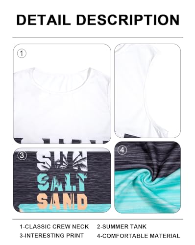 Image of Summer Sundress for Women Beach Tank Dress Sleeveless Graphic T Dress Short Casual Sun Dresses Beach Cover Up