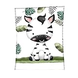 damaloo Fleecedecke mit Zebra Motiv - Kinder Decke 110x140 cm aus Fleece - Kuschel Tiere Decke für Sofa, Couch oder Auto – Jungen und Mädchen Kuscheldecke klein - Schmusedecke - Schlafdecke Kinder