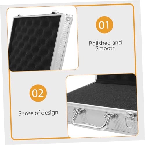 Portable Aluminum Alloy Tool Box with Sponge Lining Versatile Briefcase for Office Home Stylish Storage for Instruments Documents Lightweight Easy to Carry3